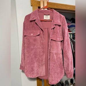 Pink corduroy shacket